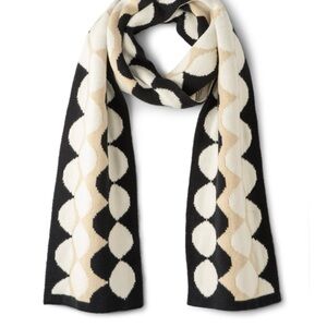 CABI ROUNDABOUT Elegant Black and Cream Scarf NEW #5929 fall 2025 SOLD OUT